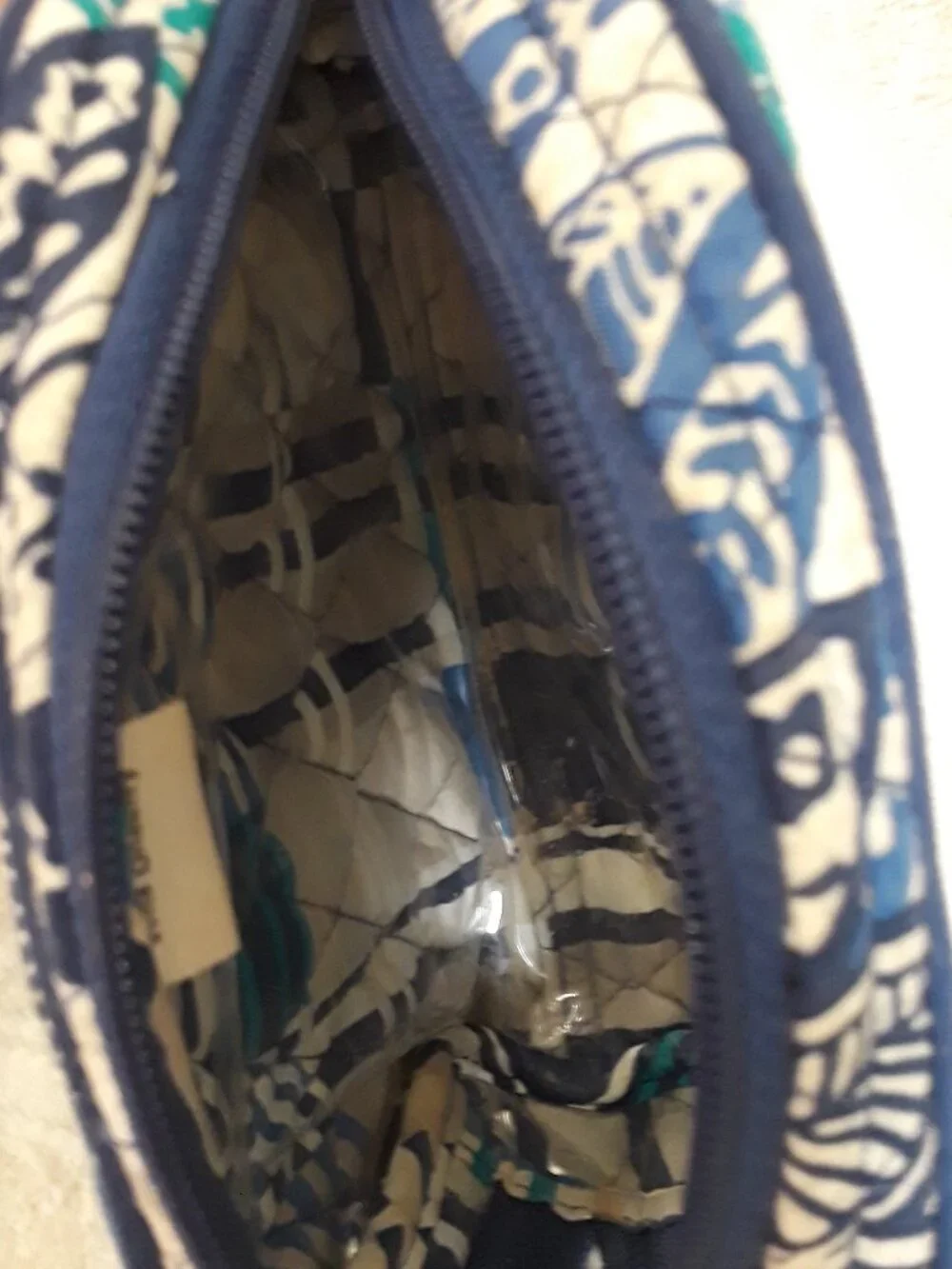Cosmetic Bag Vera Bradley, Lined Interior, Quilted, Zip Top, Santiago Retired